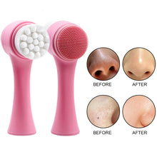 Load image into Gallery viewer, Double Side Silicone Facial Cleanser Brush Portable Size 3D Face Cleaning Vibration Massage Face Washing  Skin Care Tools TSLM1