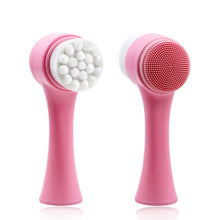 Load image into Gallery viewer, Double Side Silicone Facial Cleanser Brush Portable Size 3D Face Cleaning Vibration Massage Face Washing  Skin Care Tools TSLM1