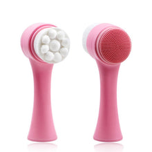 Load image into Gallery viewer, Double Side Silicone Facial Cleanser Brush Portable Size 3D Face Cleaning Vibration Massage Face Washing  Skin Care Tools TSLM1